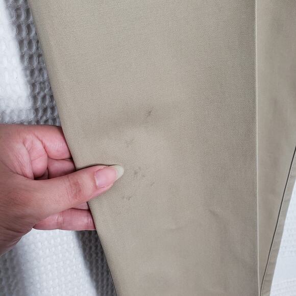 GAP Chino Khaki Pants 36x27 Mens Brown Straight Leg Relaxed Flat Front Cotton - Picture 9 of 16